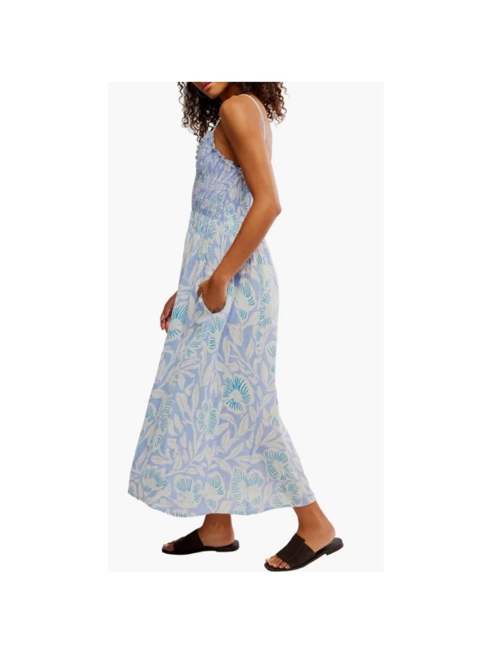Free People Sweet Nothings Midi Dress Blue Vista XL NWT - Picture 4 of 5